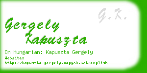 gergely kapuszta business card